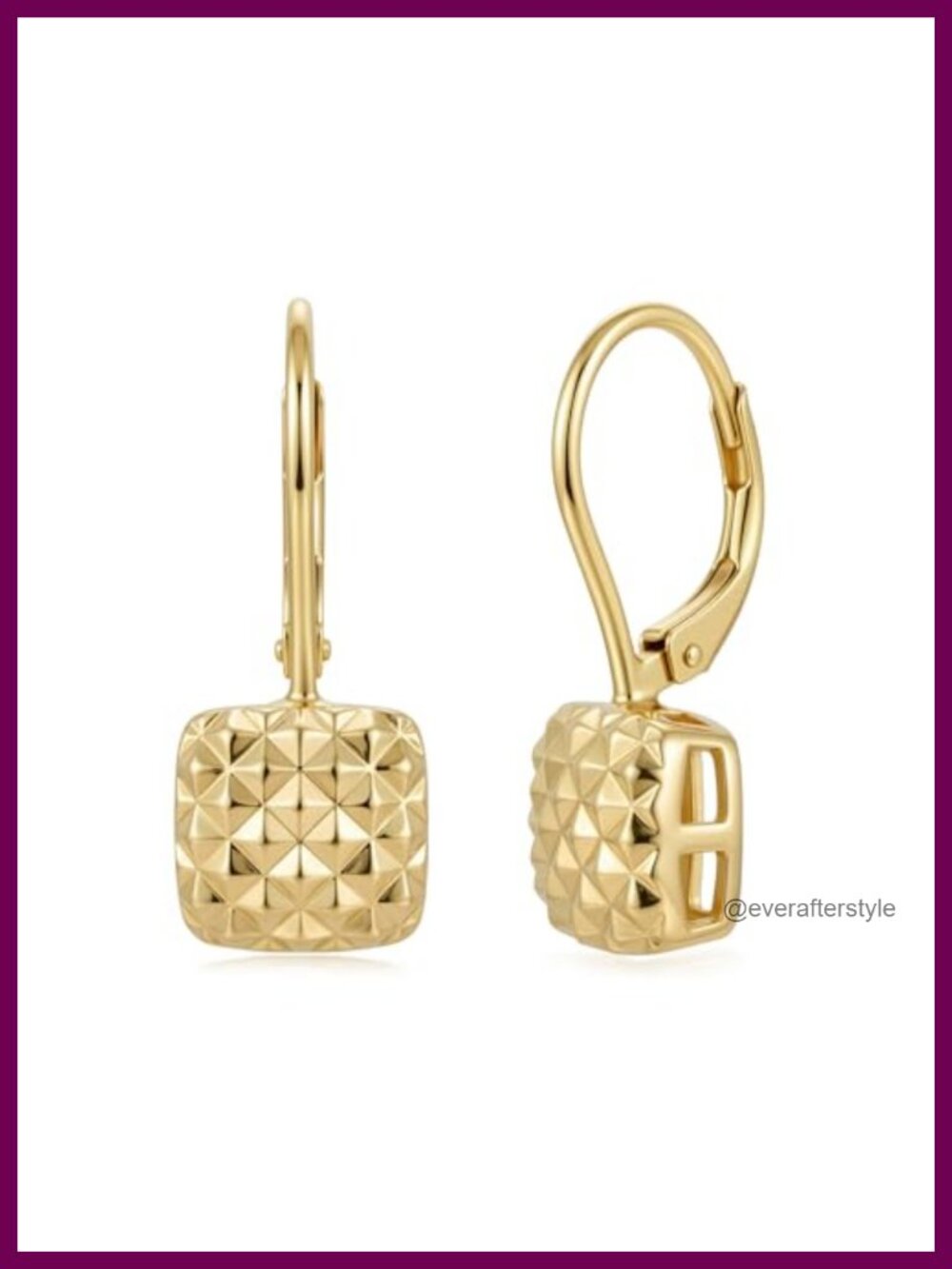 14K Gold Plated Chunky Dangle Hoop Earrings for Women Leverback Hypoallergenic